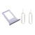 Nano Sim Card Tray Slot Socket Holder with 2 Eject Pins for iPhone 7 4.7" Silver