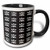 3dRose 6358_4 Skull and Crossbones Grey Print-Two Tone Black Mug, 11 oz, Multicolored