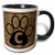 3dRose 25936_4 Letter C Standard Cheetah Print Cat Paw - Two Tone Black Mug 11 oz Multicolored