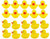 VISKEY 20pcs Yellow Ducks Baby Bath Tub Bathing Rubber Squeaky Toys
