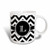 3dRose 222074_1 Black And White Chevron Monogram Initial K Mug 11 oz
