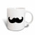 3dRose Black Mustache on White, Hipster, Humorous, Fun, Whimsical, Ceramic Mug, 11-Oz