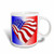 3dRose Patriotic Red White and Blue Heart with Background Ceramic Mug, 11-Ounce