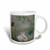 3dRose mug_44347_1 Bunny Rabbit in Grass with Butterflies Flying Nearby Ceramic Mug, 11-Ounce