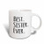 3dRose Best Sister Ever, Gifts for Sisters, Black Text, Ceramic Mug, 11-Oz