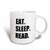3dRose mug_180433_1 Eat Sleep Read Fun Gift for Reading Fans Bookworms and Avid Readers Ceramic Mug, 11-Ounce