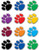 Teacher Created Resources Mini Accents, Colorful Paw Prints (5116)
