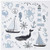 3dRose Blue and White Nautical Theme Octopus, Boat, Anchor - Greeting Cards, 6 x 6 inches, set of 12 (gc_123491_2)