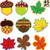 45 Pieces Maple Leaves and Acorns Colorful Cut-Outs Versatile Classroom Decoration with Glue Point Dots for Thanksgiving Bulletin Board Classroom School Fall Theme Party, 5.9 x 5.9 Inch