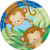Boy Monkey Baby Shower Dinner Plates, 8ct