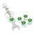 iDoood Wrench Keychain Chrome Car Tire Valve Stem Caps (Logo:For Alien)