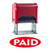 PAID Oval Reversed Self Inking Rubber Stamp (Red Ink) Medium