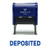 DEPOSITED Self Inking Rubber Stamp (Blue Ink) Medium