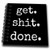 3dRose db_213309_3 Get Shit Done White Lettering on a Black Background Mini Notepad, 4" x 4"