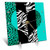 3dRose dc_35445_1 Aqua Blue Black and White Animal Print Leopard and Zebra Heart Desk Clock, 6 by 6-Inch