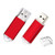 USB Flash Drive 32GB 2 Pack USB 2.0 Thumb Drive Jump Drive Bulk Memory Sticks Zip Drives Keychain Design with Cap, Red