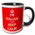 3dRose 222840_4"I"I Cant Keep Calm I'M Italian Red" Mug, 11 oz, Black