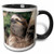 3dRose 87216_4"Three-Toed Sloth Wildlife, Costa Rica-SA22 KSC0126-Kevin Schafer" Two Tone Mug, 11 oz, Black/White