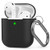 AHASTYLE AirPods Case Silicone [Front LED Visible] Compatible with Apple AirPods 2 (2019) and AirPods 1(with Carabiner, Black)