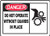Accuform MEQM022VP Plastic Sign, Legend"DANGER Do Not Operate Without Guards In Place", 7" Length x 10" width x 0.055" Thickness, Red/black On White, 7" Height, 10" Wide, 7" Length, Plastic, 7x10