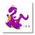 3dRose ht_104333_1 Silly Cute Running Purple Dino Dinosaur Cartoon-Iron on Heat Transfer for Material, 8 by 8-Inch, White