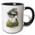 3dRose 114106_4 Blue Heron by John James Audubon Two Tone Mug, 11 oz, Black/White