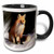 3dRose Fox Two Tone Black Mug, 11 oz, Black/White