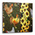 3dRose dpp_58561_2 Quilted Rooster N Sunflowers-Wall Clock, 13 by 13-Inch