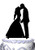 Meijiafei Bride and Groom Silhouette Holding Hands Sweet Kiss Wedding Cake Topper