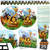 102 Piece Safari Animal Party Supplies Set Including Banner, Plates, Cups, Napkins, and Tablecloth, Serves 25