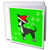 3dRose Cute Grey Blue Italian Greyhound Green with Santa Hat - Greeting Cards, 6 x 6 inches, set of 12 (gc_25368_2)