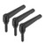 uxcell M8 x 32mm Handle Adjustable Clamping Lever Thread Push Button Ratchet Male Threaded Stud 3 Pcs