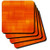 3dRose Bright Orange On Orange Rounded Rectangles Abstract - Soft Coasters, set of 4 (cst_213735_1)