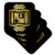 3D Rose Art Deco Monogram Letter B Effect Background Soft Coasters, Gold/White/Black