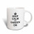 3dRose mug_157726_2 Keep Calm and Garden on Carry on Gardening Gardener Gifts Black Fun Funny Humor Humorous Ceramic Mug, 15-Ounce