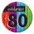Creative Converting Milestone Celebrations Round Dessert Plates, 24-Count, Celebrate 80