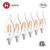 Helloify 60W Equivalent Dimmable 5.5W BA11(CF35) Vintage LED Edison Filament Candles Light 500 lumens Clear Glass Candelabra/Chandelier Bulbs,Soft White 2700K,E12 Screw Base,Pack of 6