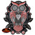 Hot Leathers, OWL, High Thread Embroidered Iron-On / Saw-On, Heat Sealed Backing Rayon PATCH - 4" x 5"