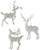 Kurt Adler 5.5-5.9" Plastic Deer Ornament 3/asstd.