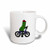 3dRose mug_200469_2 Funny Pickle Riding Bicycle Ceramic Mug, 15-Ounce