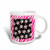 3dRose Cute Black Skulls with Bows on Pink Zebra Ceramic Mug, 15-Ounce