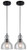 One-Light Adjustable Mini Pendant with Handblown Clear Seeded Glass, Oil Rubbed Bronze Finish - 2-Pack