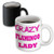 3dRose Mug Crazy Flamingo Lady (mug_175049_3) - 11oz - Transforming, Black/White