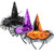 Blulu 3 Pieces Halloween Witch Hat Headband Witch Hat Headpiece Masquerade Witch Headband for Costume Halloween Party Decoration (Color Set 2)