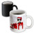 3dRose mug_62832_3 Black and White Kitten with Christmas Ribbon and Ornaments in Red and White Magic Transforming Mug, 11-Ounce