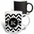3dRose 222073_3 Black And White Chevron Monogram Initial K Magic Transforming Mug, 11 oz