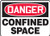 Accuform MCSP116VA Aluminum Safety Sign, Legend "DANGER CONFINED SPACE", 7" Length x 10" Width, Red/Black on White