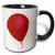 3dRose Red Balloon Two Tone Black Mug, 11 oz, Black/White
