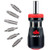 NoCry Stubby Ratcheting Screwdriver Kit with 12-in-1 Mini Bit Set including Flathead, Hex, Torx and Pozidriv Tips