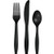 Creative Converting 317357 216-Count Plastic Cutlery Assortment, Black Velvet,